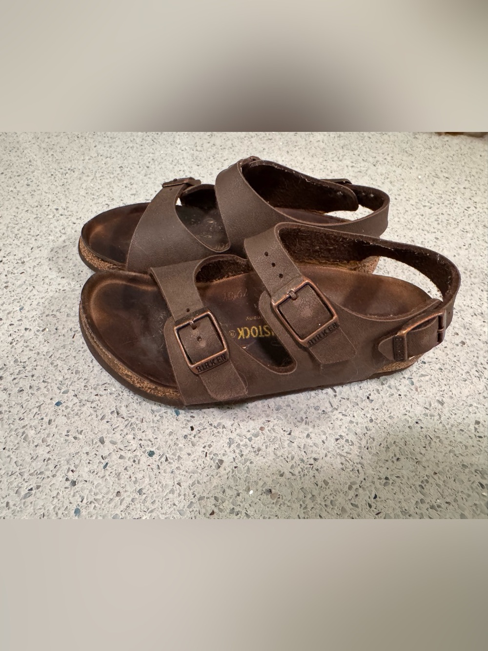 Birkenstock Milano Brown Suede Triple Strap Sandals Size 12 - Picture 3 of 10